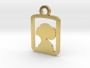 Lady in a box Charm in Polished Brass