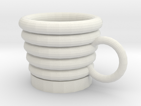 Spiral Water Cup in White Natural Versatile Plastic