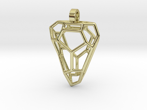 Triangle Voronoi Necklace Pendant in 18k Gold Plated Brass