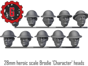 28mm heroic scale brodie character heads in Tan Fine Detail Plastic: Small