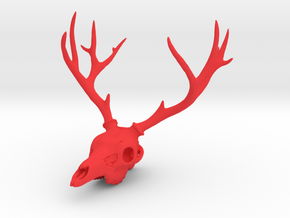 Deer Skull Pendant - 3DKitbash.com in Red Processed Versatile Plastic