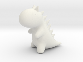 Little Dino (L) in White Natural Versatile Plastic