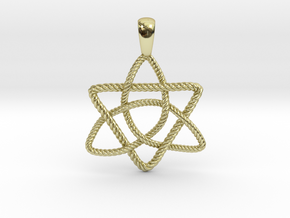 Trinity Knot with Triangle Pendant in 18k Gold Plated Brass