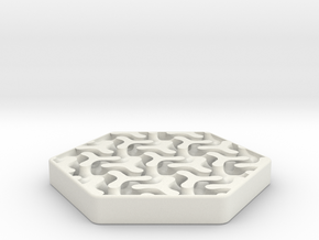 Laves Coasters (Hexagonal) in White Natural Versatile Plastic