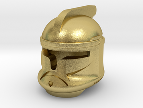 P1 metal helmet with details  in Natural Brass