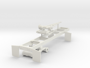 1/64th 20 foot pup trailer frame w tandem axle in White Natural Versatile Plastic
