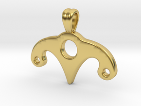 Triple mind [pendant] in Polished Brass