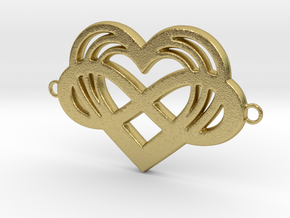 Multi-heart Polyamory Bracelet Charm in Natural Brass