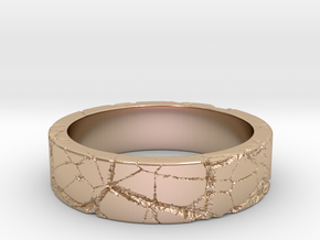 Rock Ring_R05 in 14k Rose Gold Plated Brass: 8 / 56.75