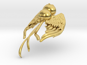 Phoenix Baby Pendant in Polished Brass: 28mm