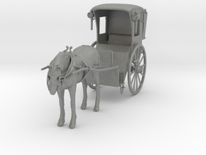 Hansom Cab Miniature in Gray PA12: 1:36