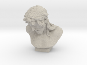 Donatello's Christ on Crucifix Bust - 4" tall in Natural Sandstone