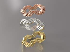 Twisted ring in 18k Gold Plated Brass: 7 / 54