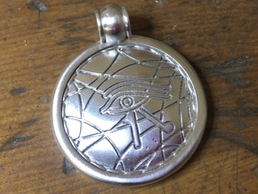 Ra_pendant in Polished Silver