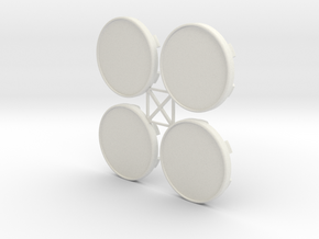 Braid hub cap SET in White Natural Versatile Plastic