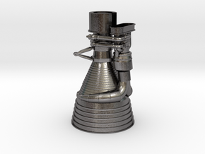 Full Engine - Mount-72Scale - LOW POLY in Polished Nickel Steel