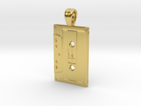 Audio tape [pendant] in Polished Brass