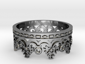 Prince crown ring in Fine Detail Polished Silver