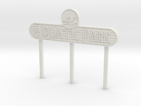 Modern Aquatic Park Sign in White Natural Versatile Plastic