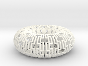 Ball in Torus Fidget Toy in White Processed Versatile Plastic