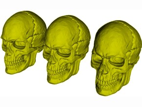 1/9 scale human skull miniatures x 3 in Tan Fine Detail Plastic
