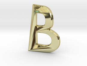 Distorted letter B no rings in 18k Gold Plated Brass