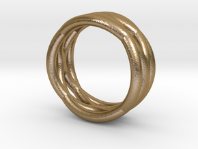 Braid Ring 3 in Polished Gold Steel: 5 / 49