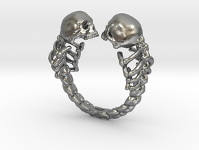 Lovers of Valadro adjustable Skull Ring  in Natural Silver: Small