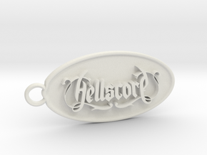 Hellscore logo and emblem keyring in White Natural Versatile Plastic