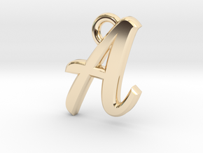 Alphabet "A" Pendant in 14K Yellow Gold: Extra Small