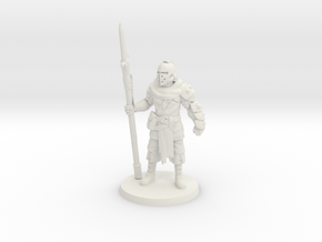 Mercenary Knight w/ Glaive Spear in White Natural Versatile Plastic