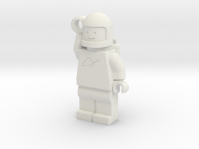 MiniFig Classic Space Keychain in White Natural Versatile Plastic