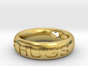 Free Hugs Ring in Polished Brass: 7 / 54