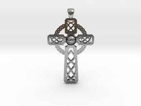 Celtic Cross in Antique Silver