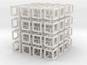 interlocked cubes 4 in White Natural Versatile Plastic