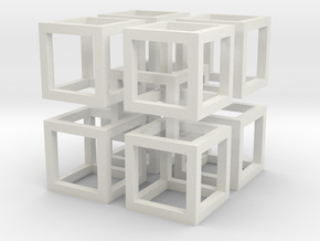 interlocked cubes 2 in White Natural Versatile Plastic