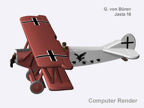 Günther von Büren Fokker D.VII (full color) in Natural Full Color Nylon 12 (MJF)