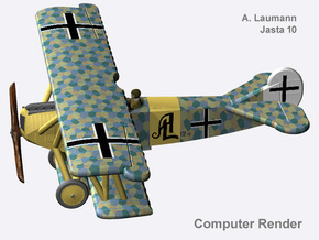 Arthur Laumann Fokker D.VII (full color) in Natural Full Color Nylon 12 (MJF)