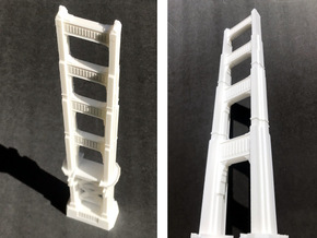 Golden Gate Bridge Tower in White Natural Versatile Plastic: 1:500