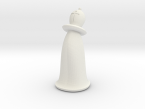 Puffing Chess-Bishop in White Natural Versatile Plastic: Small