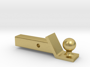 Axial SCX6 trailer hitch tow ball mount in Natural Brass