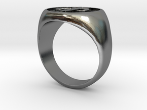 Mandalorian Crest ring in Polished Silver: 10 / 61.5