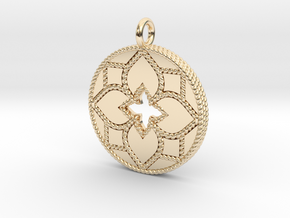 In the Style of Roberto Coin Medallian Pendant 2 in 14k Gold Plated Brass