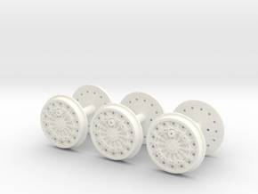00 Scale Derwent Plug Wheels in White Processed Versatile Plastic
