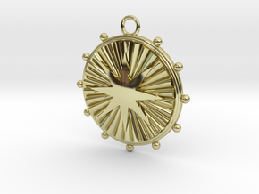 Nautical Medallion Pendant in 18k Gold Plated Brass