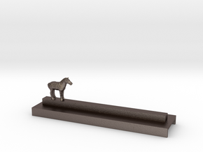 Porte Couteau Cheval Xian in Polished Bronzed Silver Steel