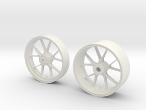 1/6 10 Spoke Motorcycle wheels in White Natural Versatile Plastic