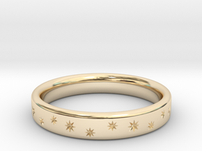 stars band ring in 14k Gold Plated Brass: 9.5 / 60.25