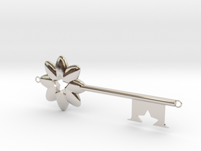Disneyland Inspire Key (Horizontal) in Rhodium Plated Brass: Small