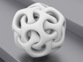 Dodecahedron 8x Interlocked in White Natural Versatile Plastic